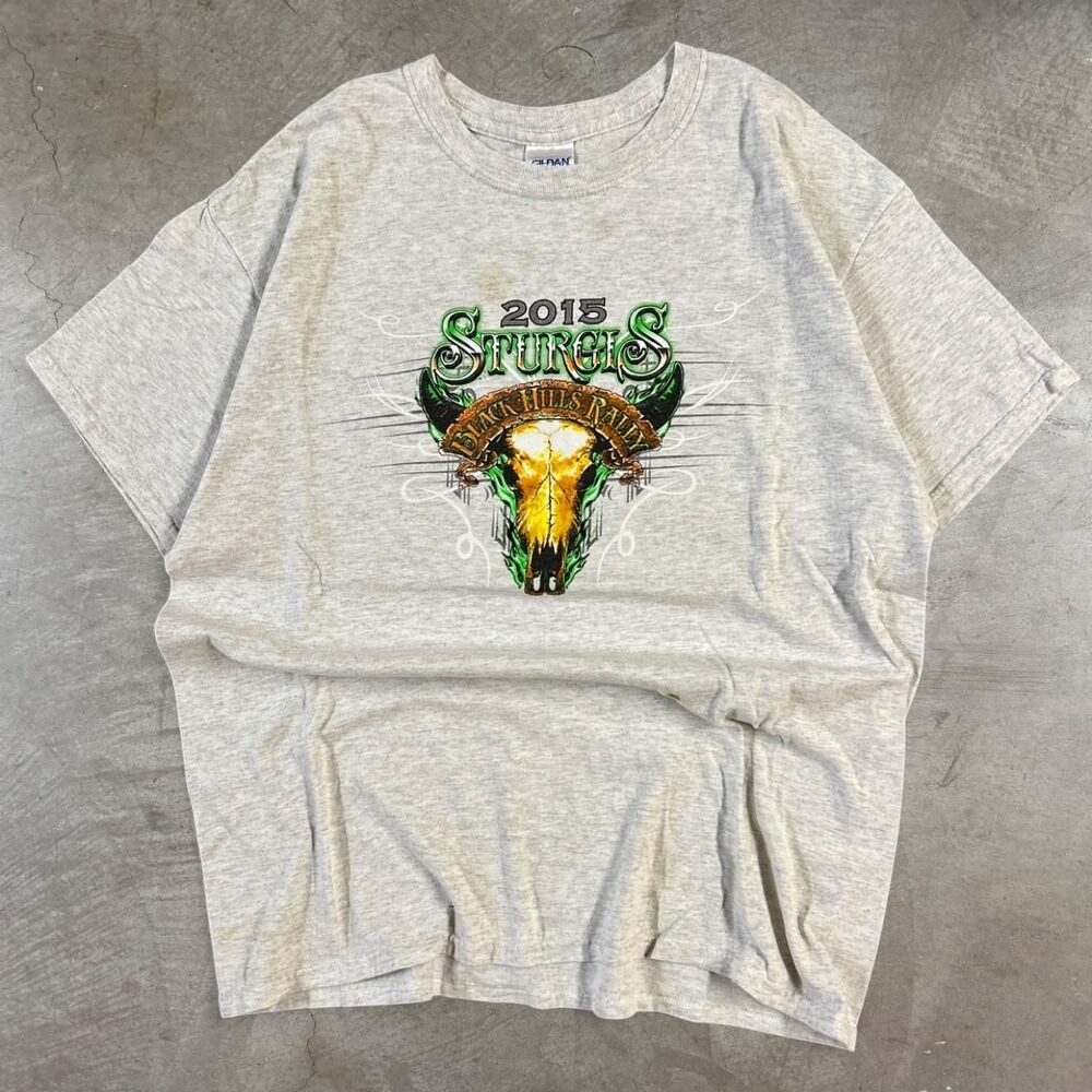2015 Sturgis Motorcycle Rally grey biker T-shirt